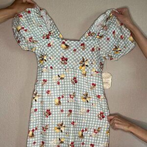 Altar'd State Sage Gingham Dress
